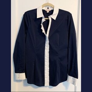Navy & White Blouse | Size 6